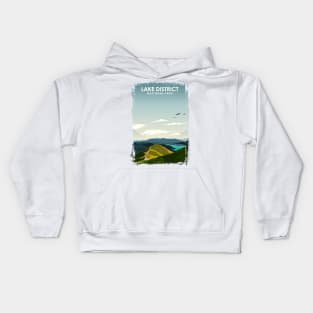 Lake District National Park Vintage Minimal Trave Poster Kids Hoodie